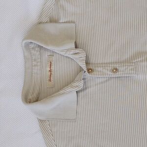 Tommy Bahama Men's Tobago Bay Oatmeal Ribbed Texture Polo - M